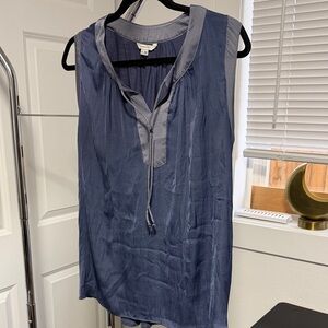 Elegant Blue Sleeveless Blouse